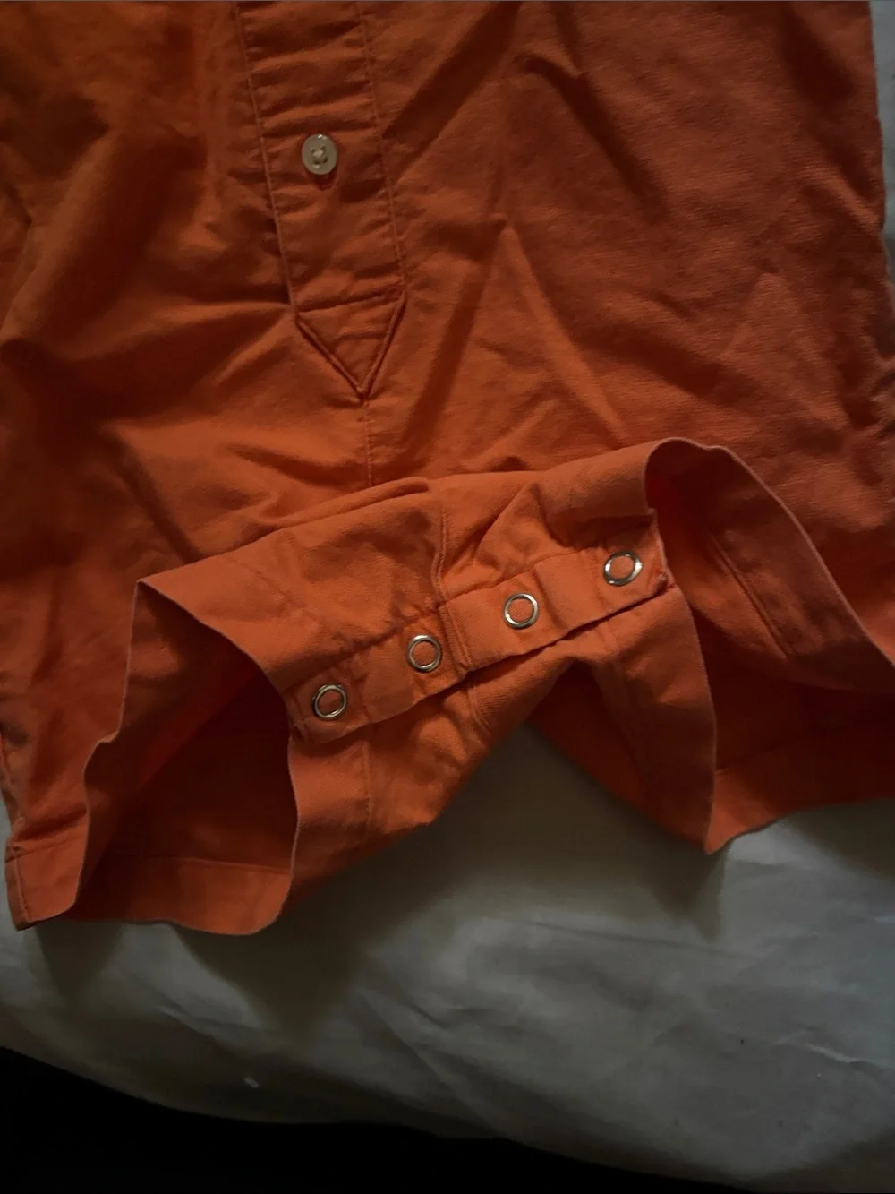 Ralph Lauren Orange Short-Sleeve Button Romper size 12 months